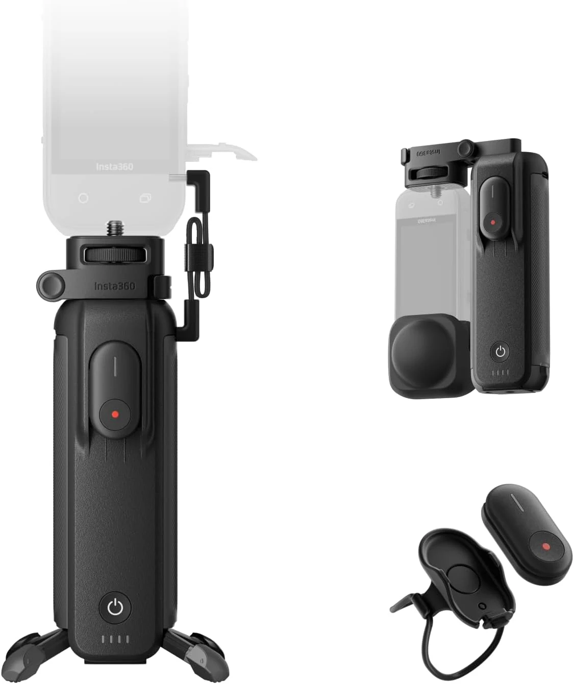 Insta360 FOMO Power Handle with 6100mAh Battery, Mini Remote, Foldable Quadpod