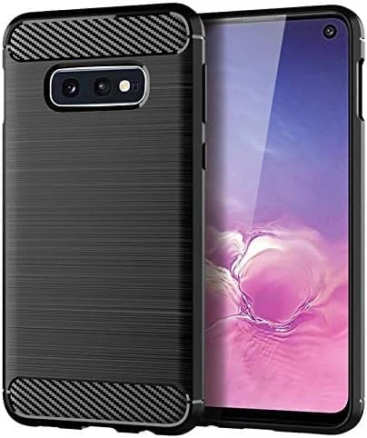 for Samsung Galaxy S10 E Phone case, Shockproof, Scratch Resistant carbon fiber jacket, Soft TPU (Black)