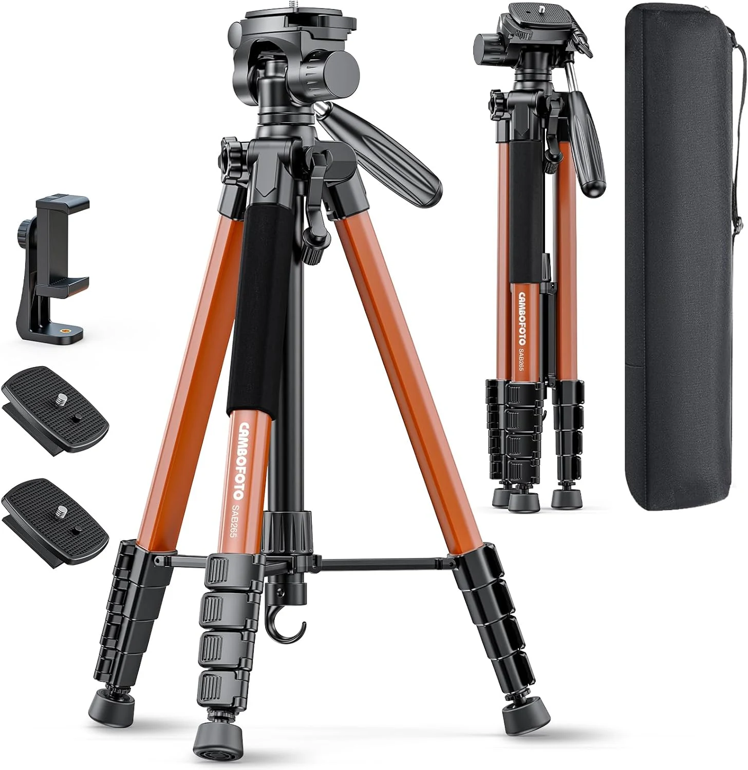 CAMBOFOTO 74"-Camera-Tripod, Professional Aluminum Heavy Duty Tripod Stand for Mirrorless review