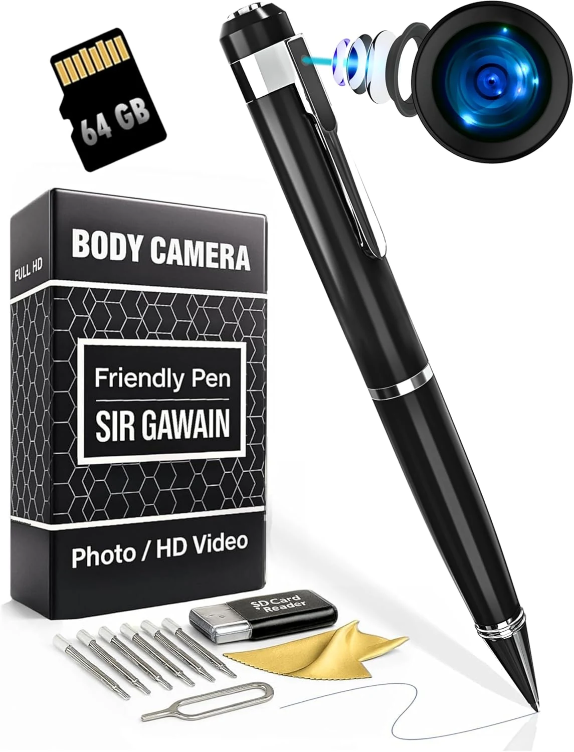 SIRGAWAIN Premium Body Camera Pen — Full HD 1080p Video review