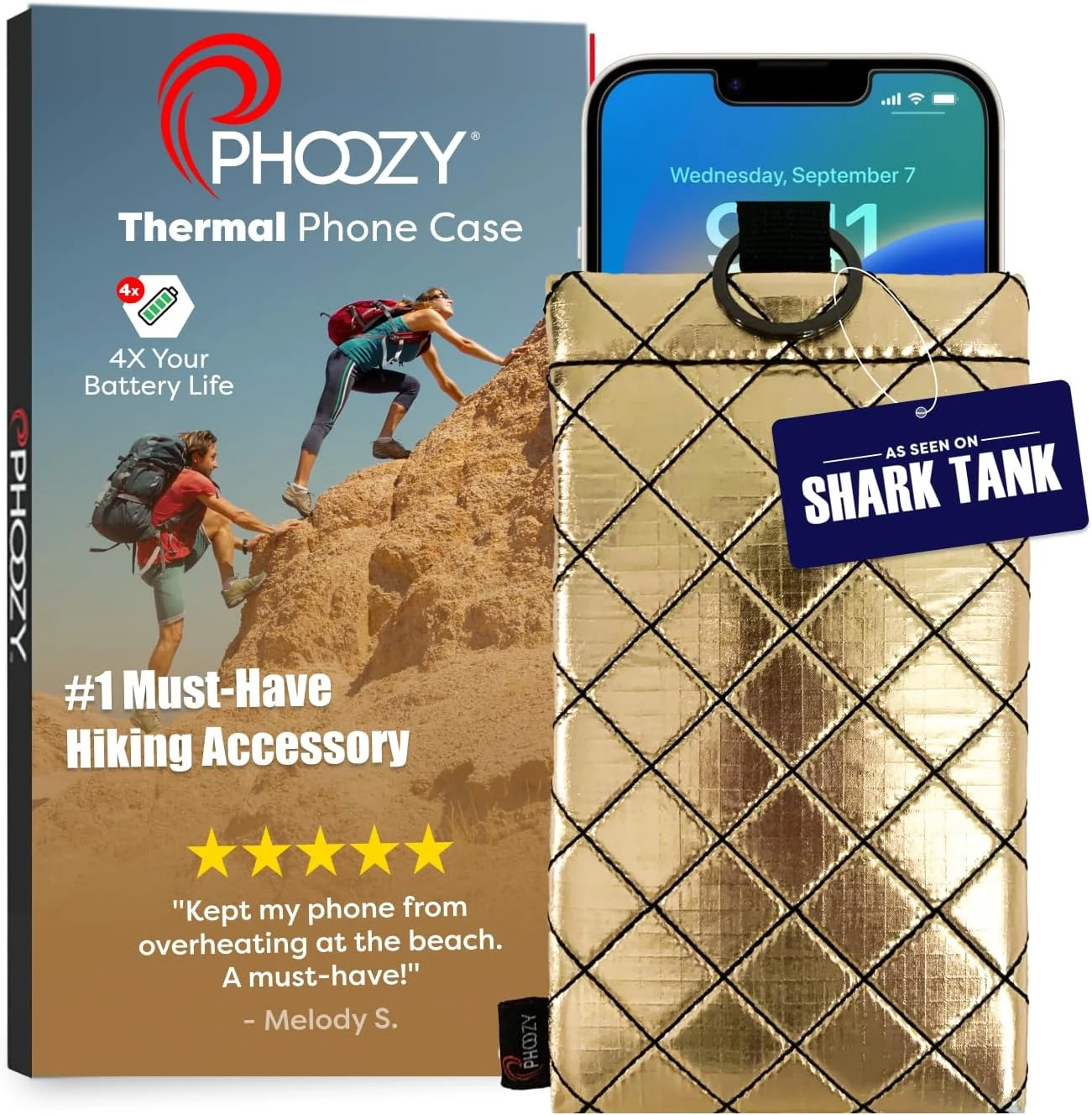 PHOOZY Apollo II Thermal Phone Case with NASA-Derived Technology - Large Gold