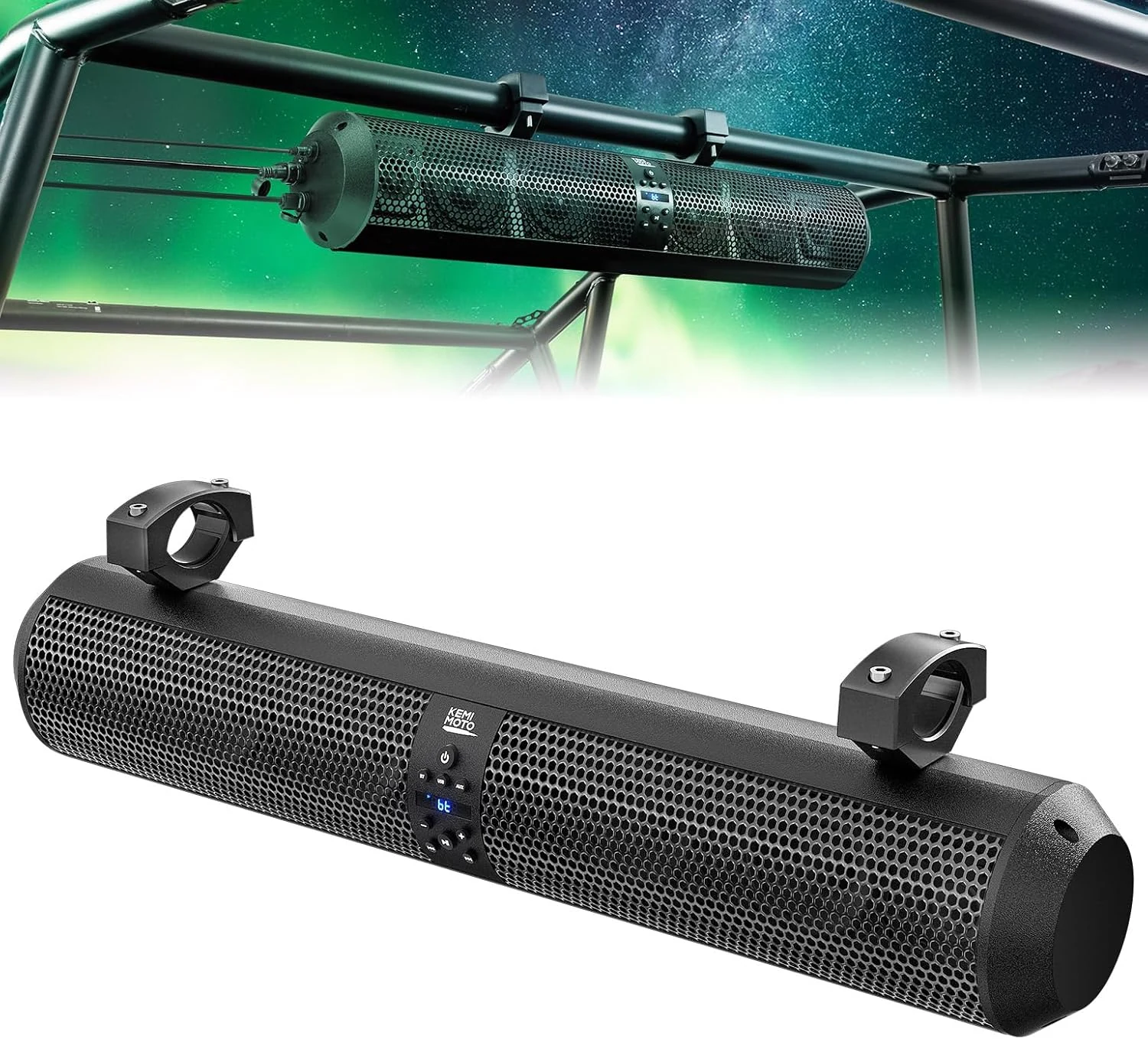 KEMIMOTO UTV Sound Bar 28 Inch ATV Soundbar 4X Subwoofers 2X Tweeters BT-V5.0