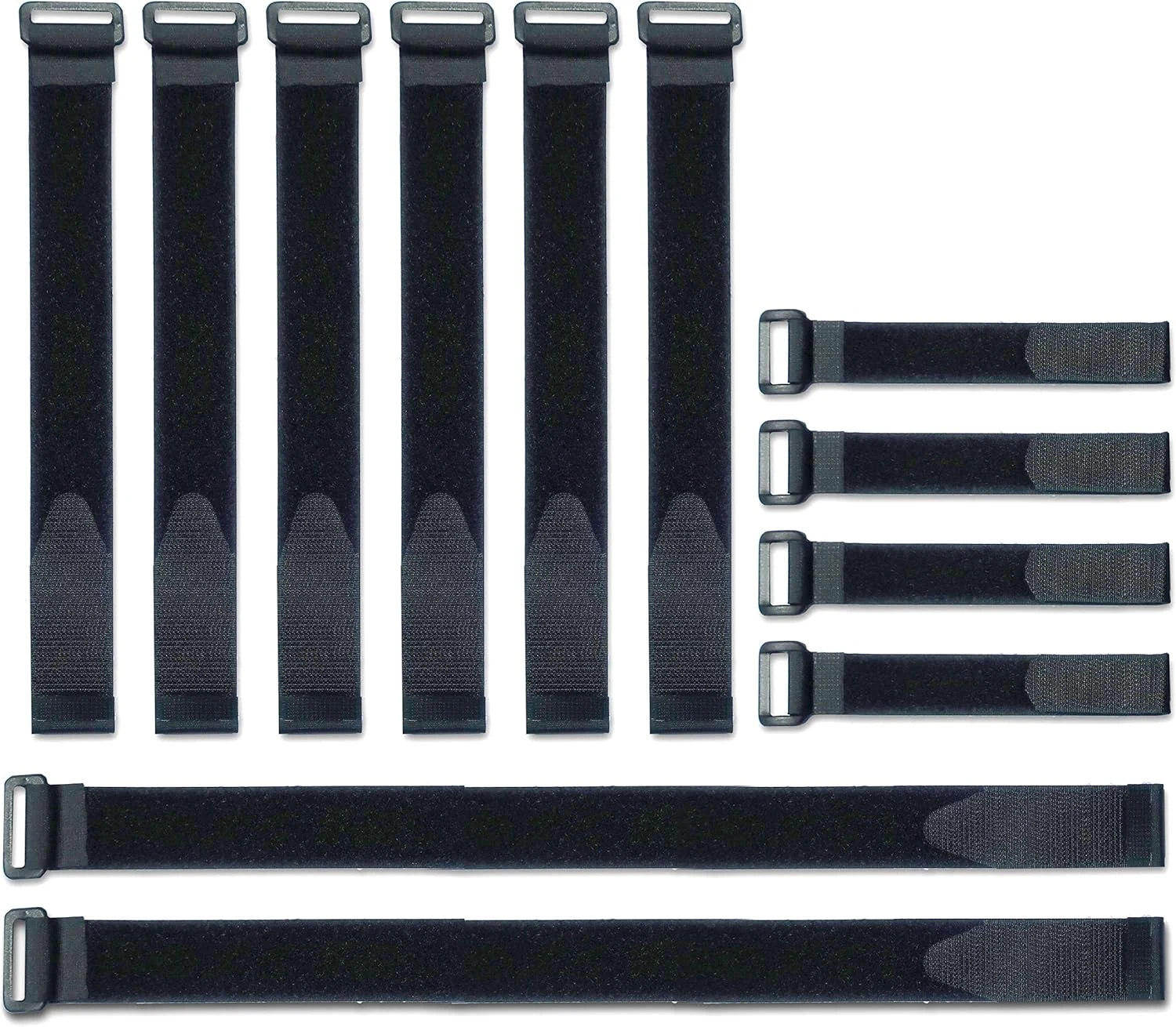 VELCRO Brand Bulk Pack 12 Reusable Fastening Cable Straps with Buckle Variety Sizes 8"-12"-18"