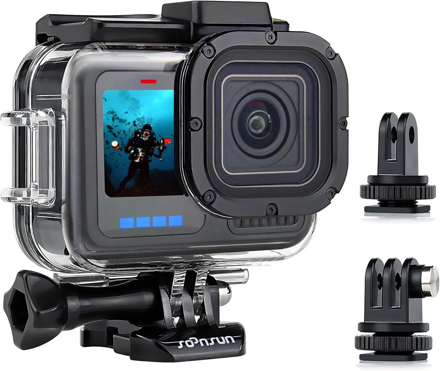 SOONSUN Waterproof Case for GoPro Hero 13 12 11 10 9 Black