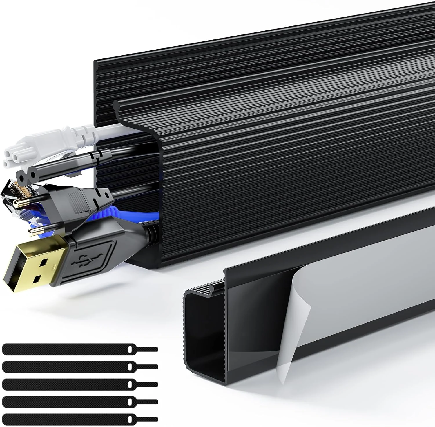 Delamu 2 Pack Safe & Tidy Cable Management Solution