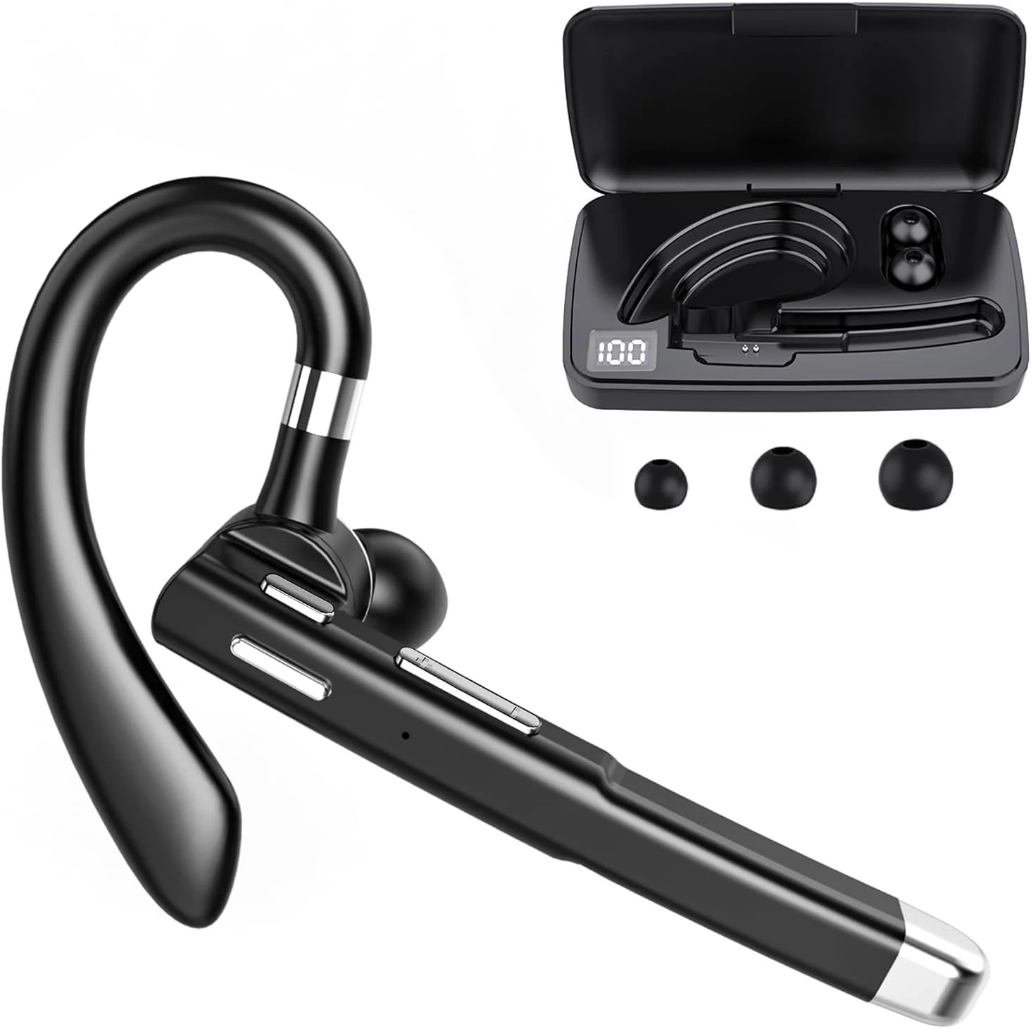 KBPRZ Bluetooth Headset with 500mAh Charging Case (Bluetooth 5.1)