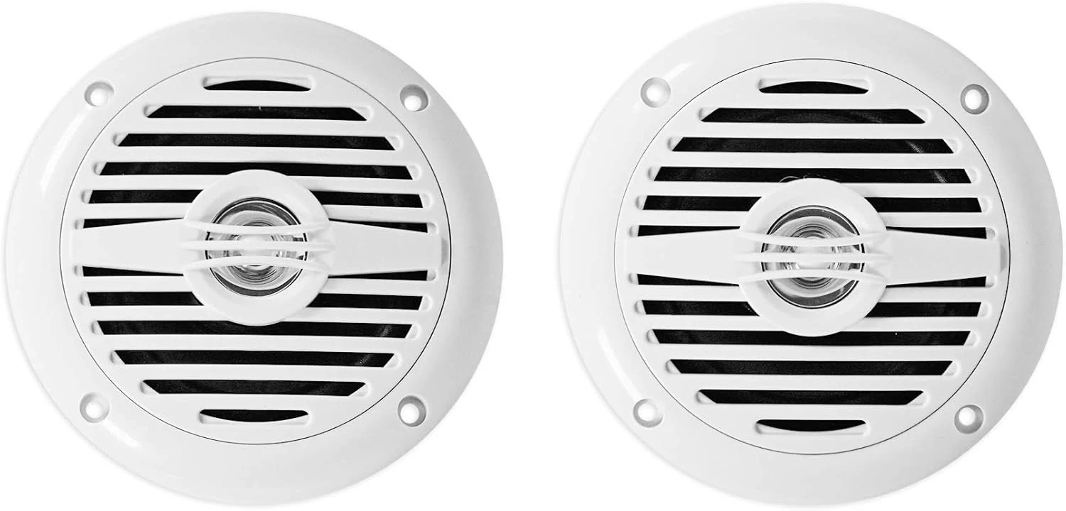Rockville MS40W Pair 4" 200W Marine Boat Speakers, 4 Ohm, IP56 Waterproof, Anti-UV ABS Build, Mylar Tweeter