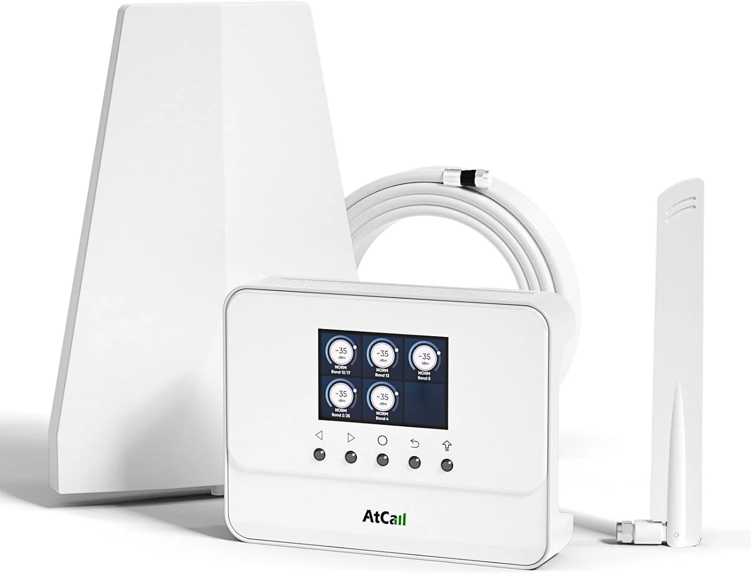 Atcall 3K Cell Phone Booster for Home with Smart LCD Monitor (Up to 3,000 Sq. Ft.)