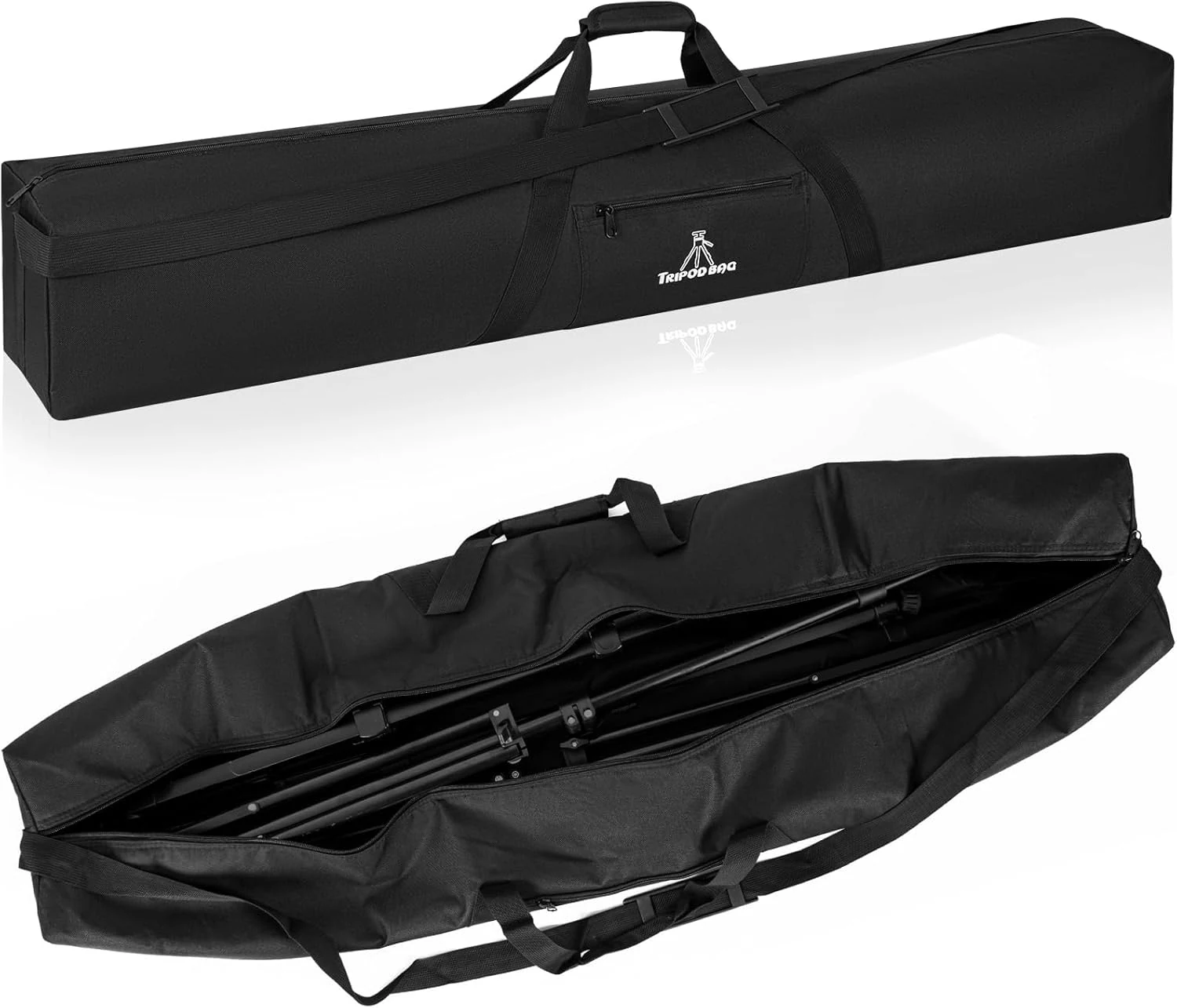 TORIBIO Tripod Carrying Case, 49x8x8in Heavy Duty Tripod Bag with Shoulder Straps and Handles, Multifunctional Monopod Case for Music Stand, Lights, Speakers, Cameras, Booms, Microphone Stands