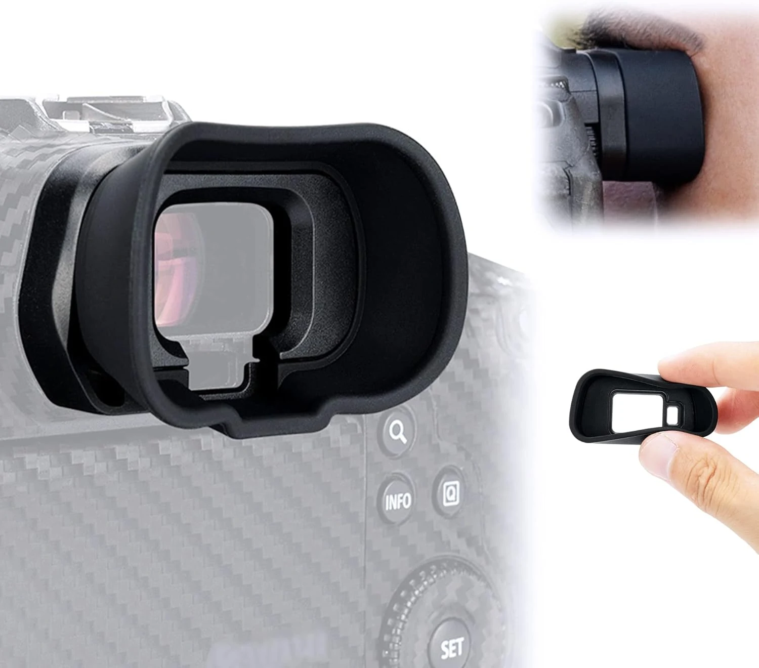 JJC Camera Eyecup Eyepiece Viewfinder for Canon EOS R5 R6 Mark II R6 R5 C R5C Mirrorless Camera with Extended Soft Silicone Design