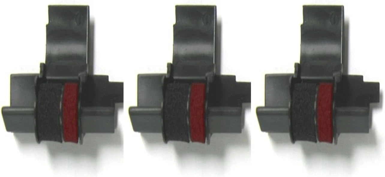 3 x COMPUMATIC Compatible/Replacement for IR-40T EA772R Black/Red Ink Rollers