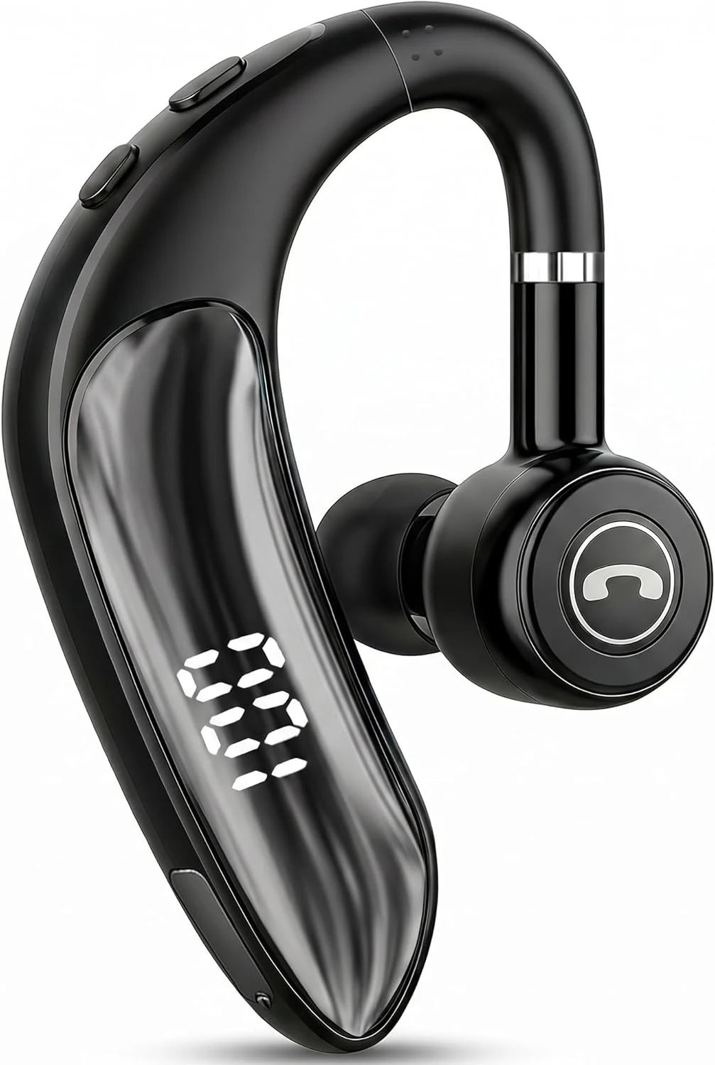 Bluetooth Headset V5.4, 23H Talk Time Wireless Headphone Cell Phone Earpiece with LED Display (STUPIDYIN S20)