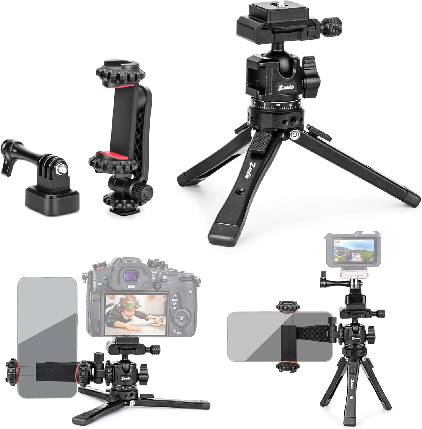 Zeadio Heavy Duty Metal Tripod Kit with Arca Ball Head