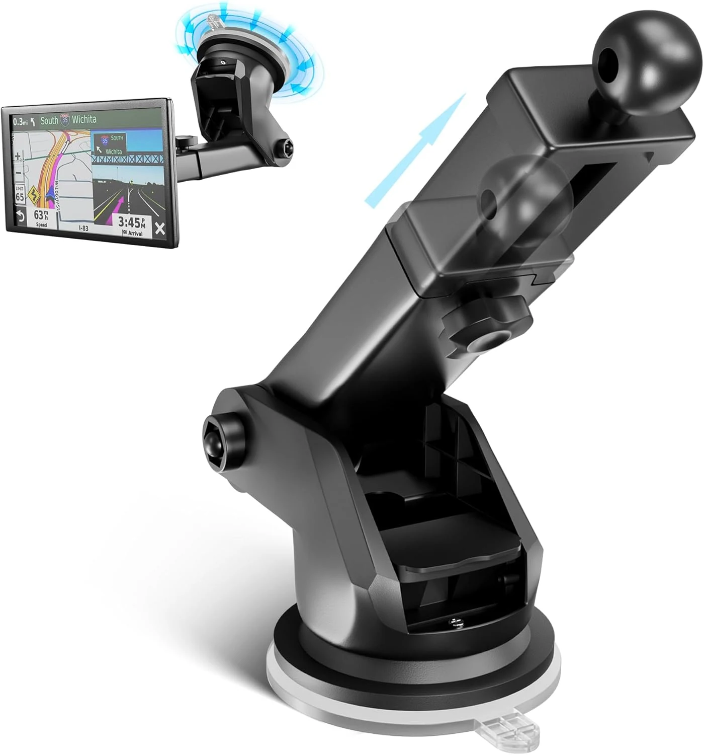 EWAY for Garmin GPS Mount w/Telescopic Extension Arm, Replacement Dash Ball Mount Holder