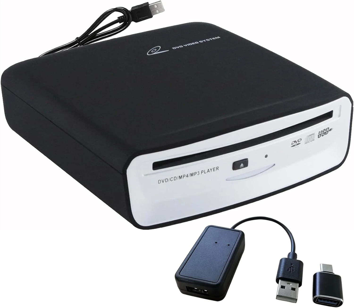 OAUW Portable CD Player for Car with Bluetooth and USB Connection, USB External Universal Cars CD Player for Car Audio Systems/TV/MacBook pro/Laptops Desktops/Bluetooth Speaker with Plug and Play