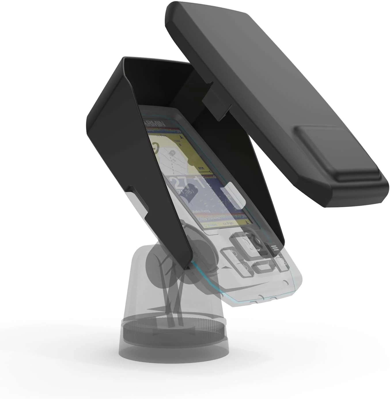 Holicfun Protective Screen Cover and Anti-Glare Sun Visor Kit for Garmin Striker Plus 4 / Striker Vivid 4cv Fish Finder