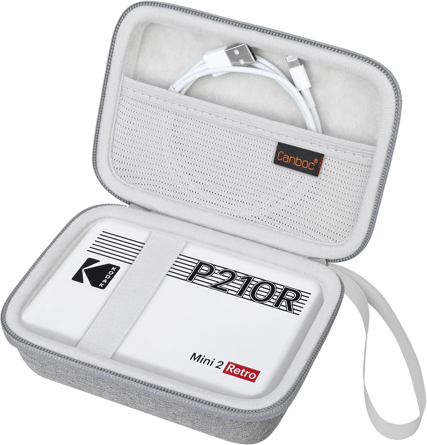 Canboc Carrying Case for KODAK Mini 2 Retro 4PASS Portable Photo Printer/KODAK Mini Shot 2 Retro 4PASS (Grey)