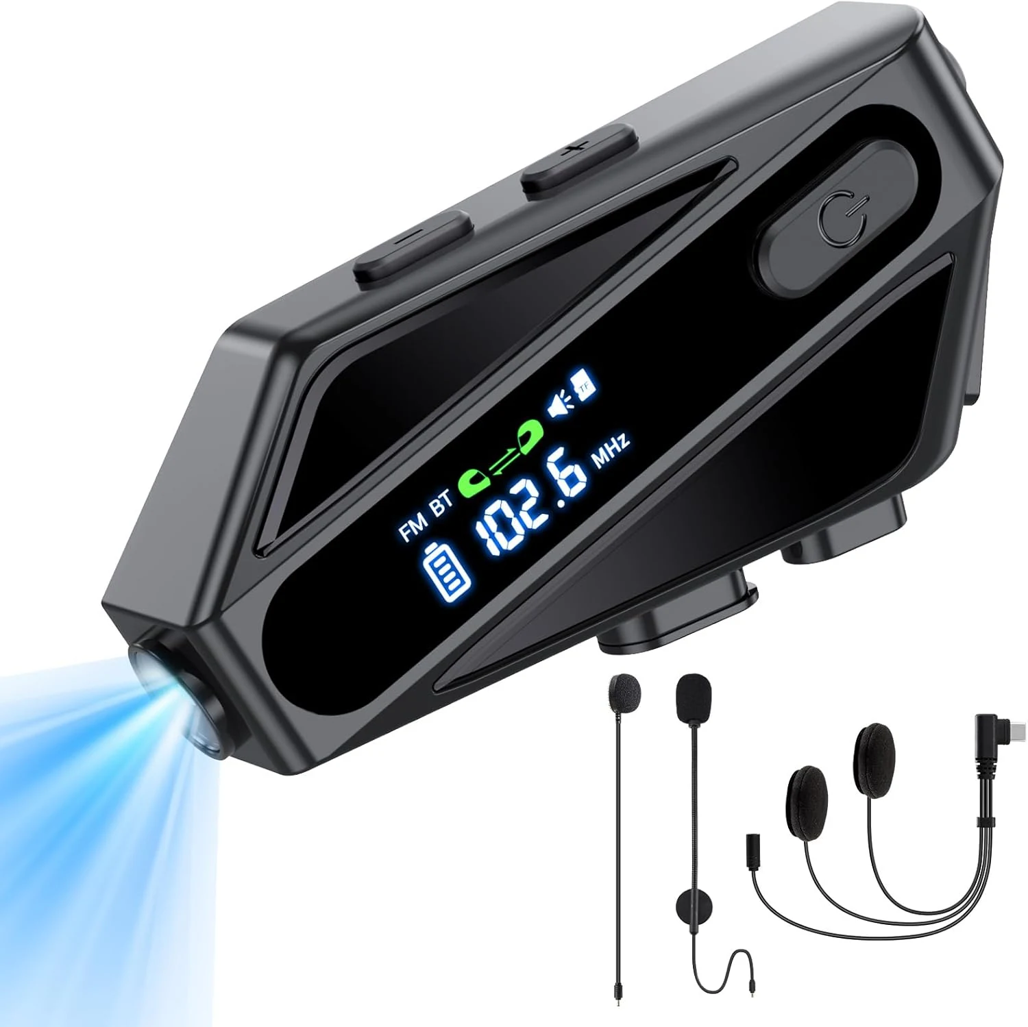 TOUCH TWO C6 Motorcycle Helmet Bluetooth Headset (Speakers with 2 Type Mics)
