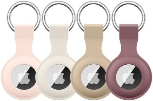 4 Pack Airtag Case Holder for Apple Air Tag, Airtag Case with Anti-Lost Keychain