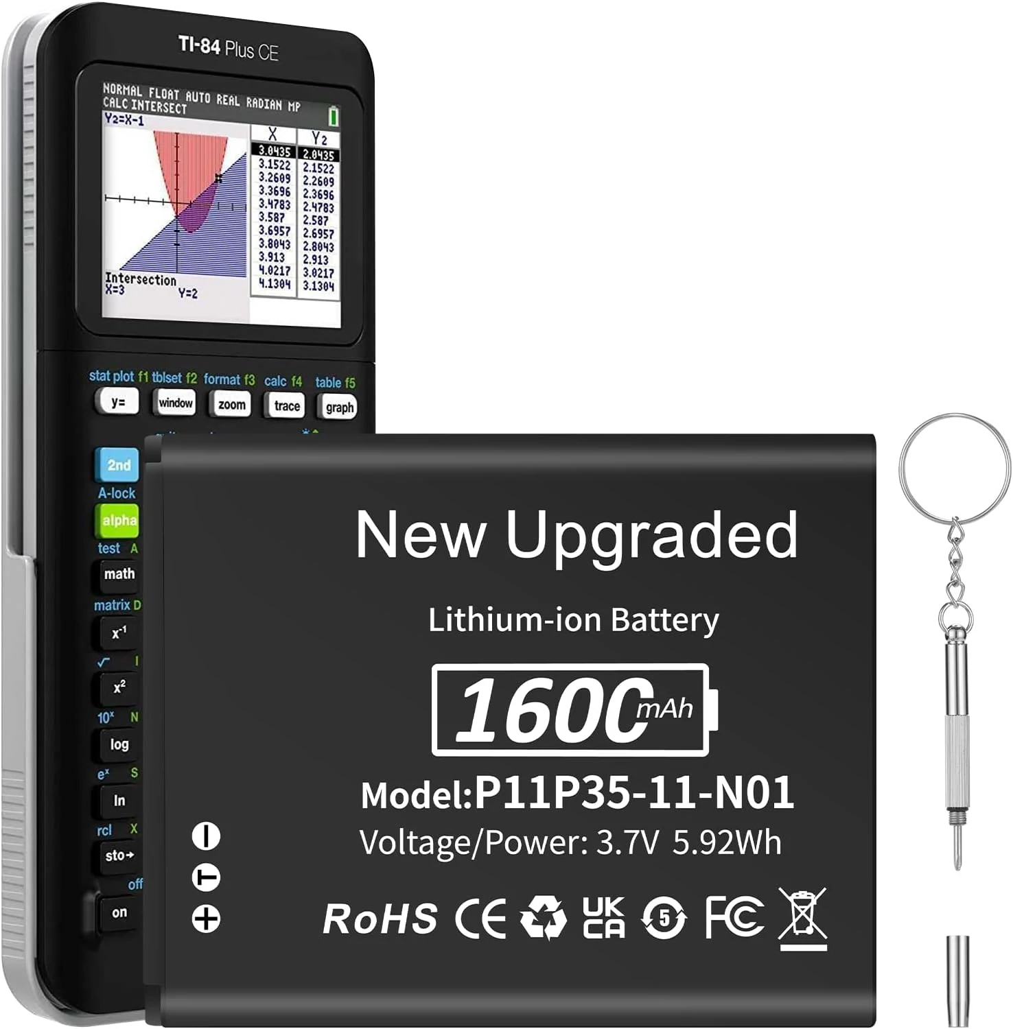 TI-84 Plus CE Battery Replacement (1600mAh)