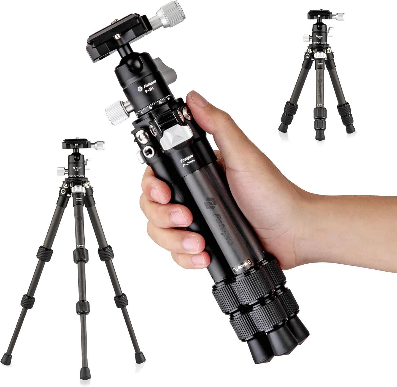 Fotopro Carbon Fiber Mini Tripod, 15 Inch /0.86 lbs Lightweight Compact Travel Tripod