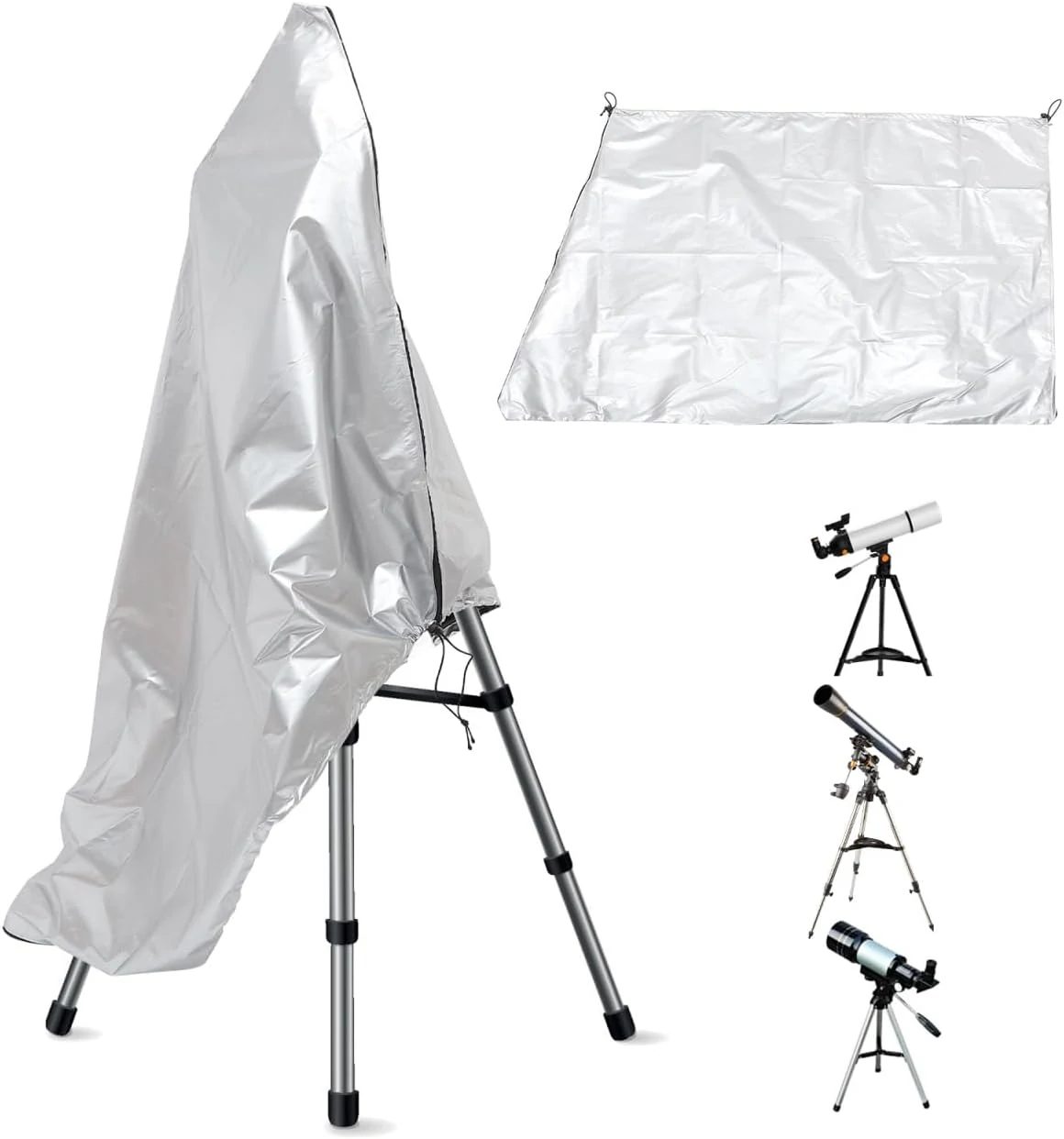 Milisten Telescope Cover Waterproof Outdoor Sun Protective Astronomical Telescope Dust Cover with Adjustable Drawstring