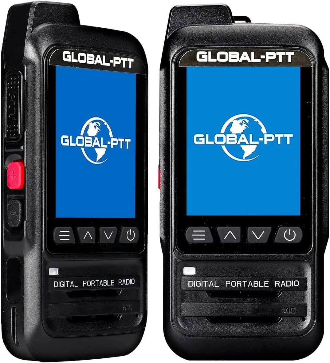 global-ptt P0 PoC Radio Unlimited Range, Lifetime Free PTT License with SIM Card IP67 Waterproof Float Rechargeable Walkie Talkie (2, Black)