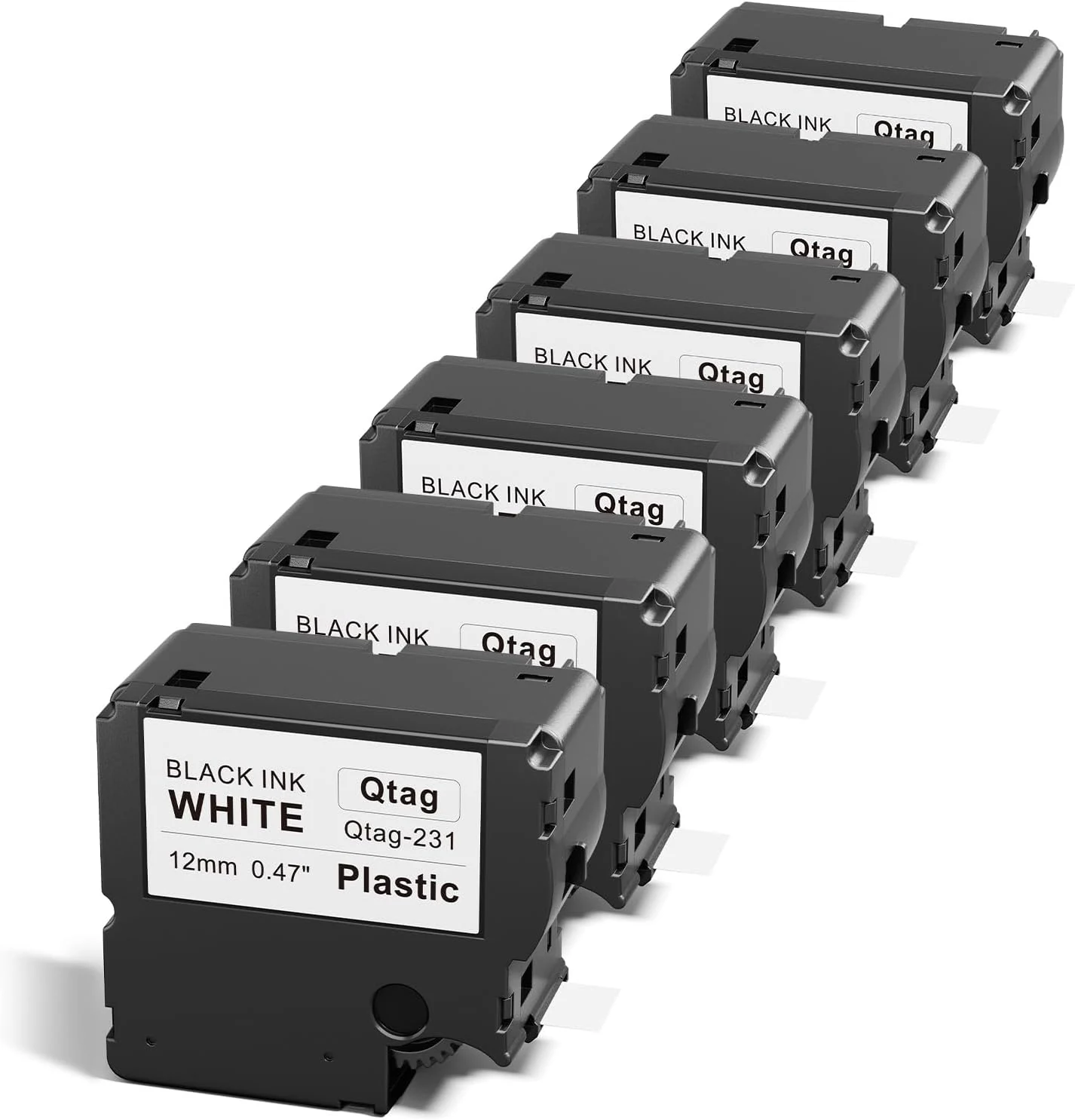 Labelife Replacement for Brother Btag Label Tape 12mm 0.47 Inch P-Touch Btag-231 (6-Pack)