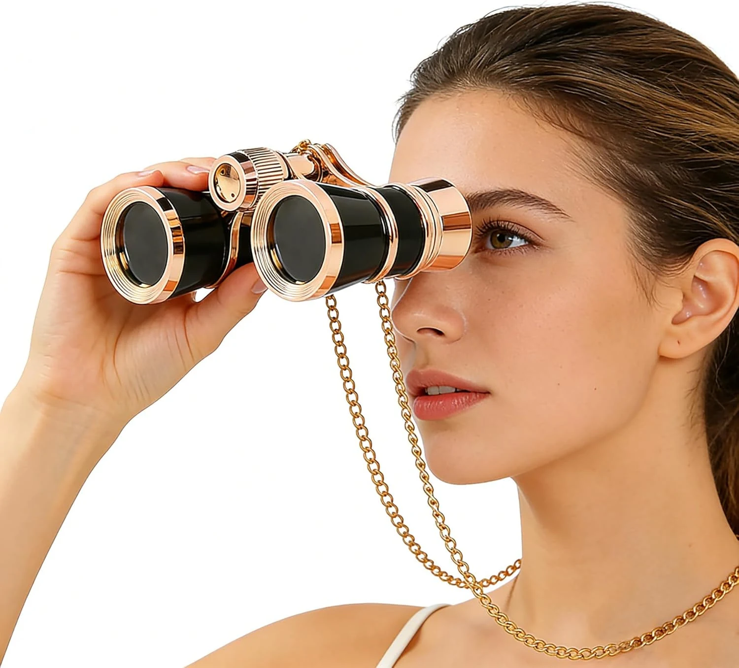 Opera Glasses Binoculars, 3X25 Lorgnette Theater Glasses, BK9 Optical Lens mini compact foldable