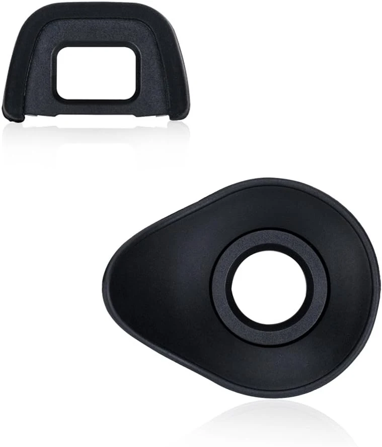 JJC 2 Types Eyecup Eyepiece Viewfinder for Nikon D780 D750 D610 D3500 D3400 D3300 D5600 D5500 D7500 D7200, 360° Rotatable Oval Design + Original Eyeshade Replaces Nikon DK-21/DK-23 Eye Cup