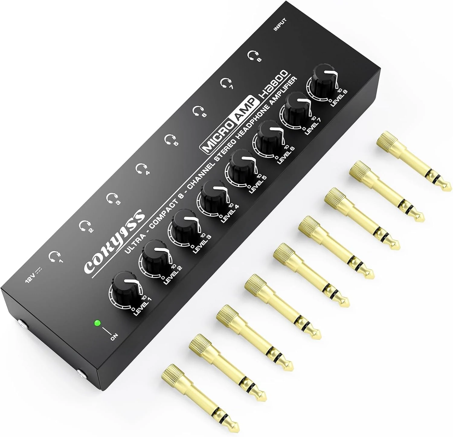 COKYISS® 8-Channel Headphone Amplifier with 9 Adapters