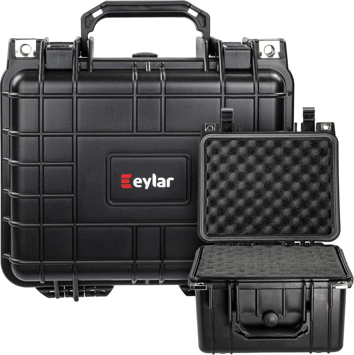 Eylar Small 10.62" Deep Gear, Equipment, Hard Camera Case Waterproof with Foam (Black) TSA Standards