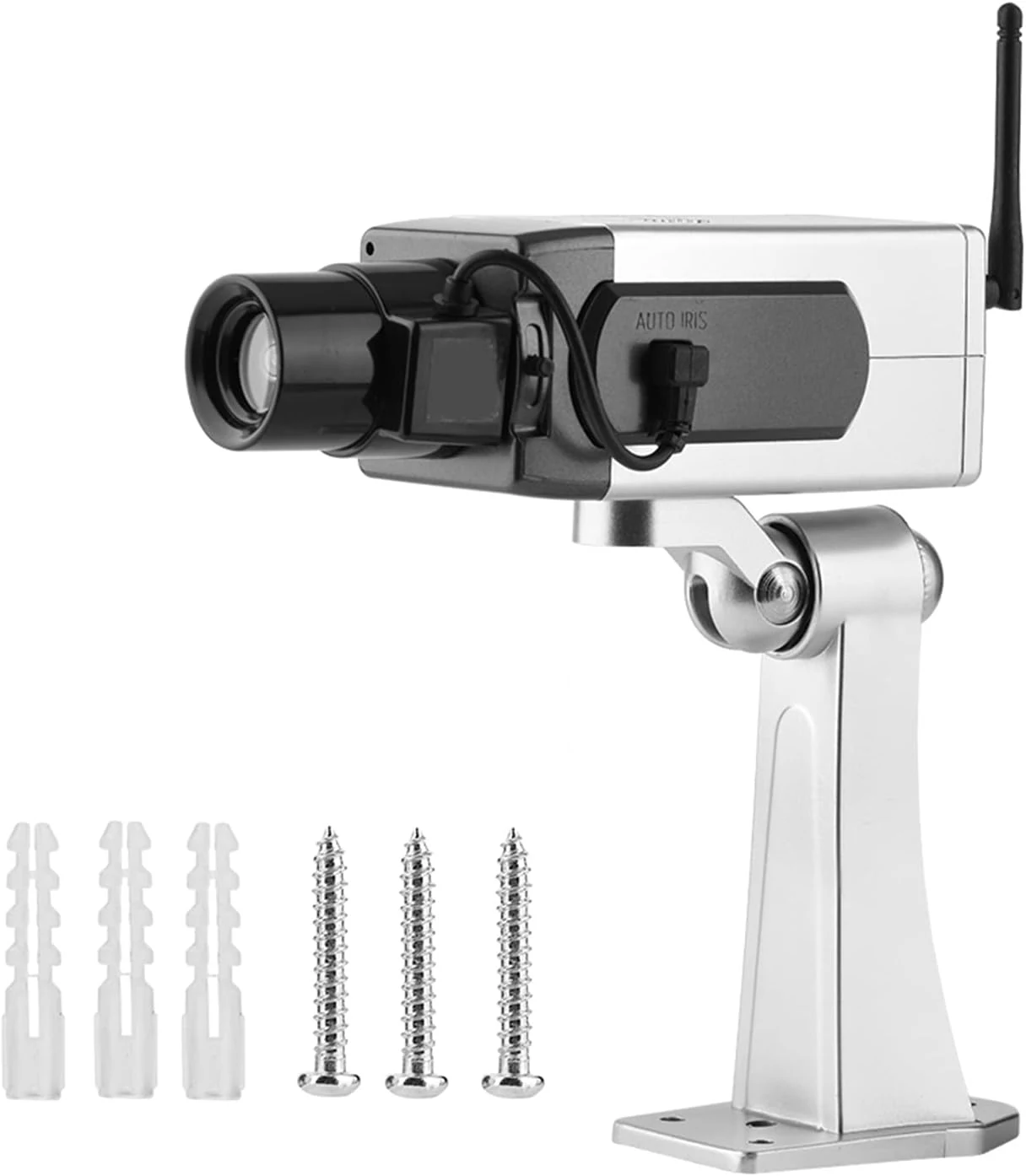 Fake Security Camera, Emulation CCTV Auto Rotation Movement Security Camera Surveillance System with Realistic Look Flashing LED