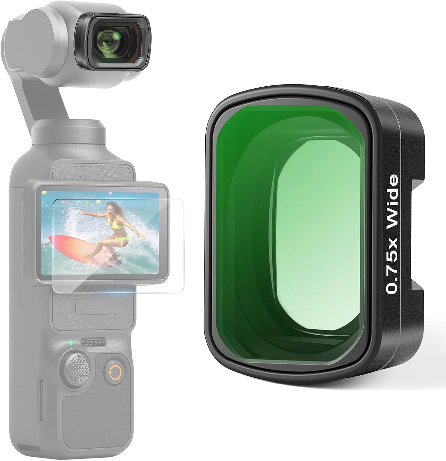 0.75X Wide Angle Lens Compatible with DJI Osmo Pocket 3 & Pocket 4 Only