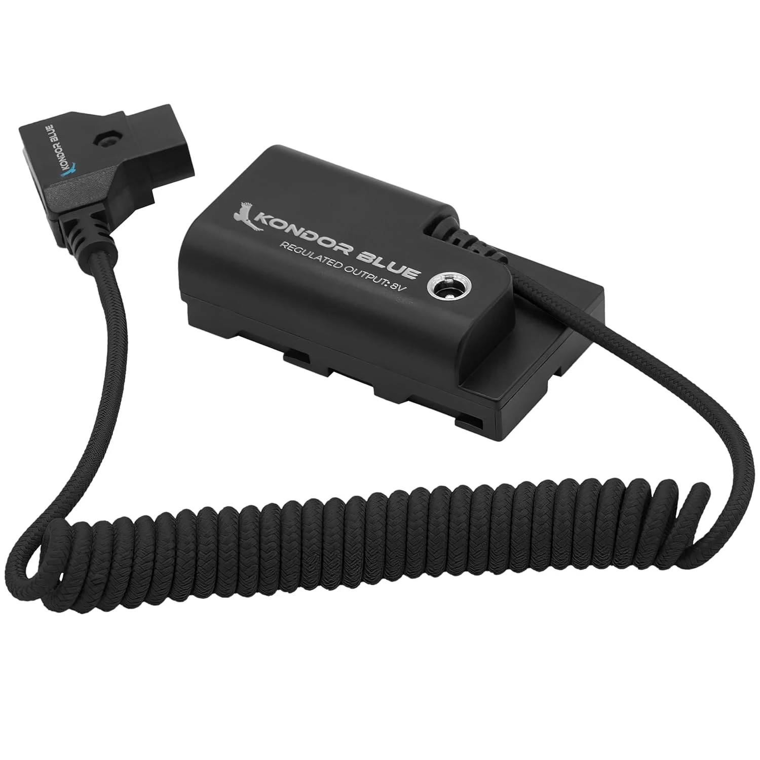 KONDOR BLUE | D-Tap to NPF Coiled Dummy Battery Cable for Sony L-Series