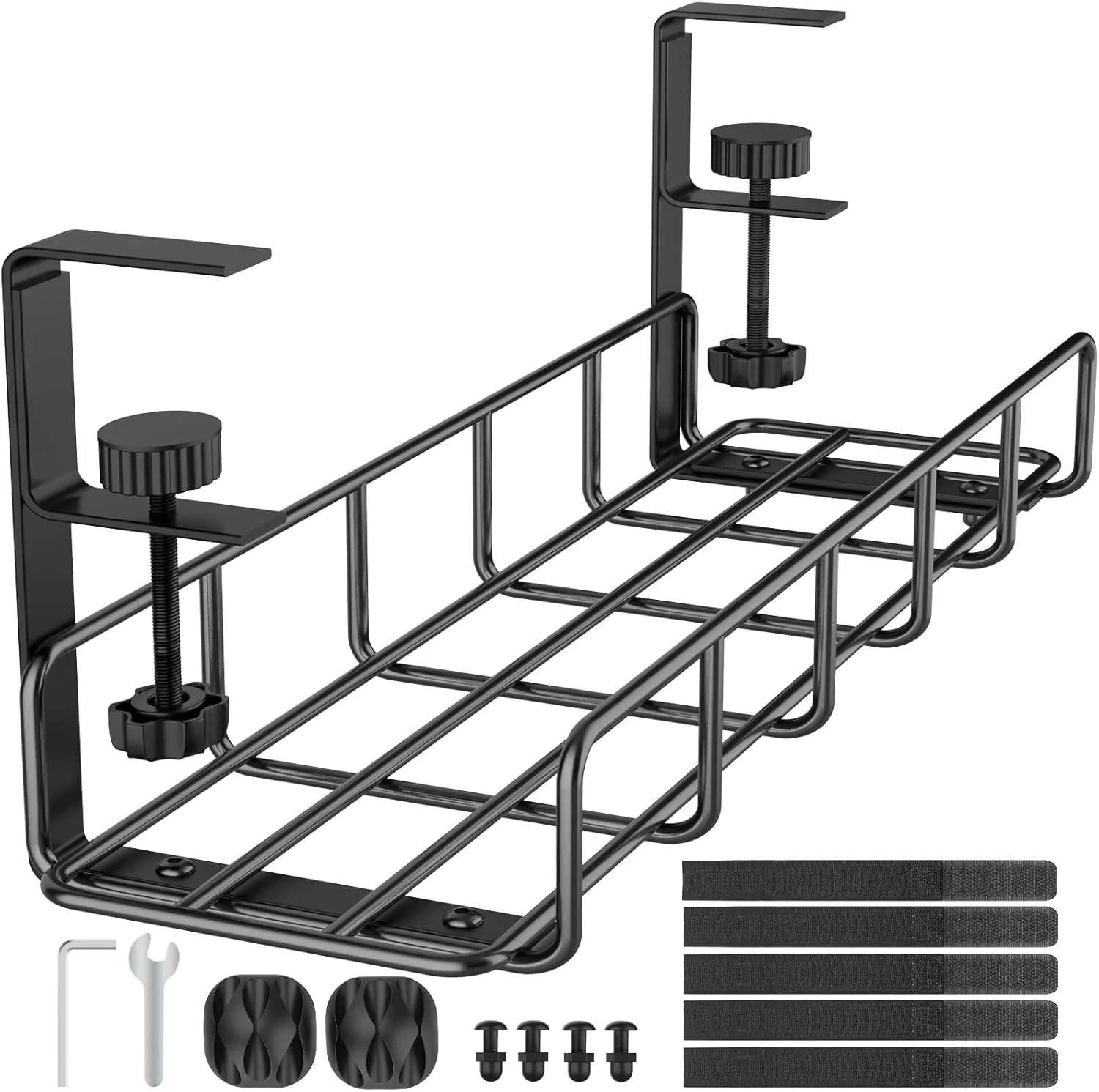 15.7” Under Desk Cable Management Tray, No Drill Steel Cable review
