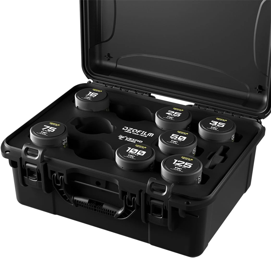 DZOFILM Vespid Prime Cinema 7-Lens Kit with 25mm, 35mm, 50mm, 75mm, 100mm, 125mm T2.1, 16mm T2.8 Lens for PL & EF Mount
