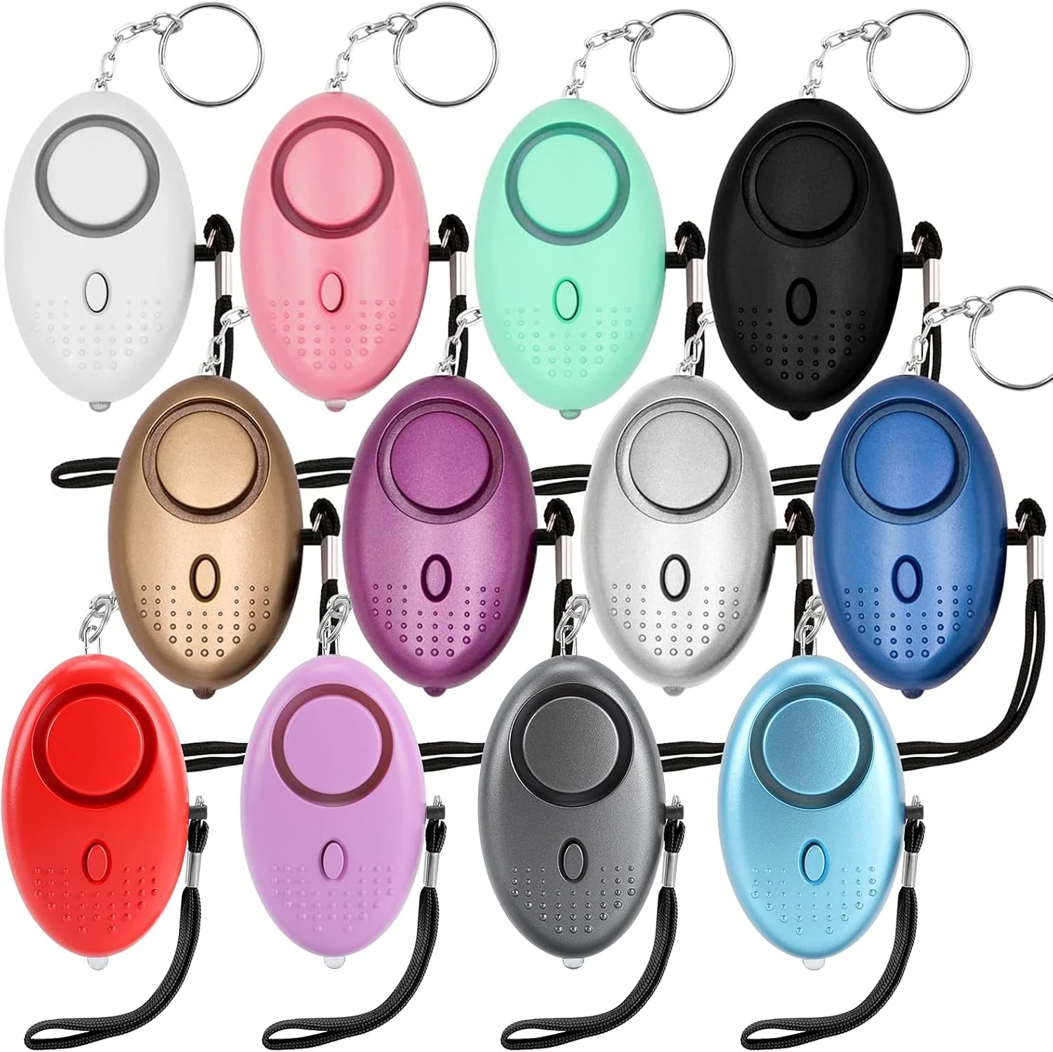 Safe Sound Personal Alarm, 12 Packs 140DB Personal Security Alarm Keychain with LED Lights, Emergency Safety Alarm