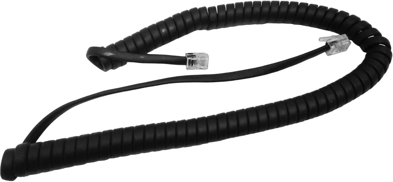 The VoIP Lounge Replacement 9 Foot Black Handset Curly Cord for Yealink SIP Phone