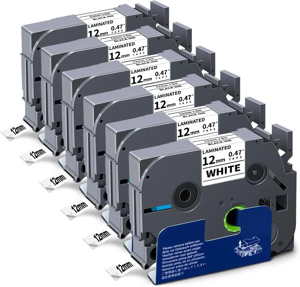 Absonic 12mm 0.47 Laminated White Tz-231 Tape Compatible for Brother