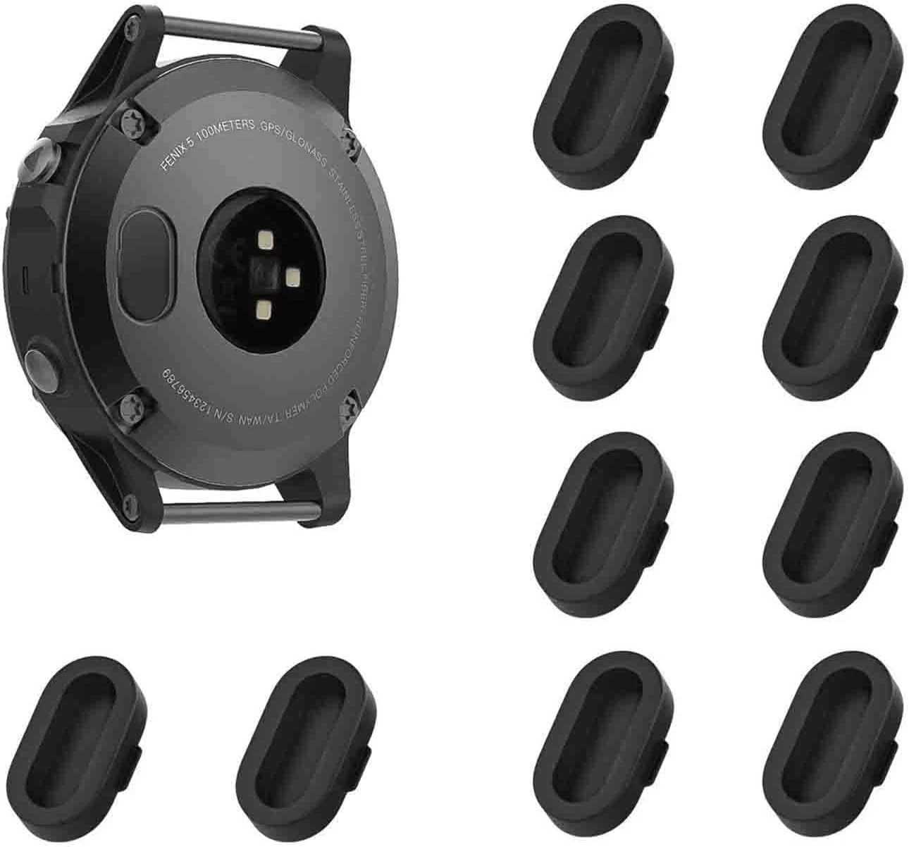 KELIFANG Dust Plug 10 Pack for Garmin Fenix 7/7S/7X, 5/5S/5X, 6/6S/6X, Pro, Forerunner 935, Vivoactive 4/4S, Venu - Silicone Anti Dust Cap Charger Port Protector