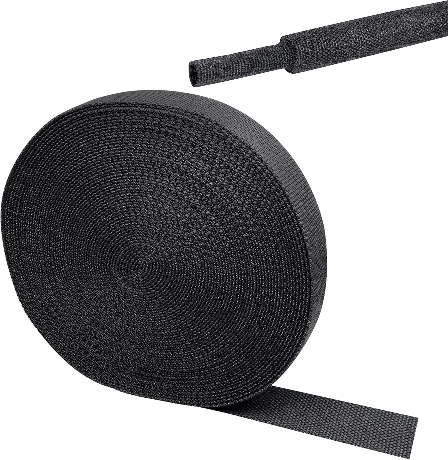 2 in 1 Heat Shrink Braided Sleeving Fabric Tubing-Ideal fit Irregular Shape Hose/Cable/Wire (1/2"(12mm), 22FT)