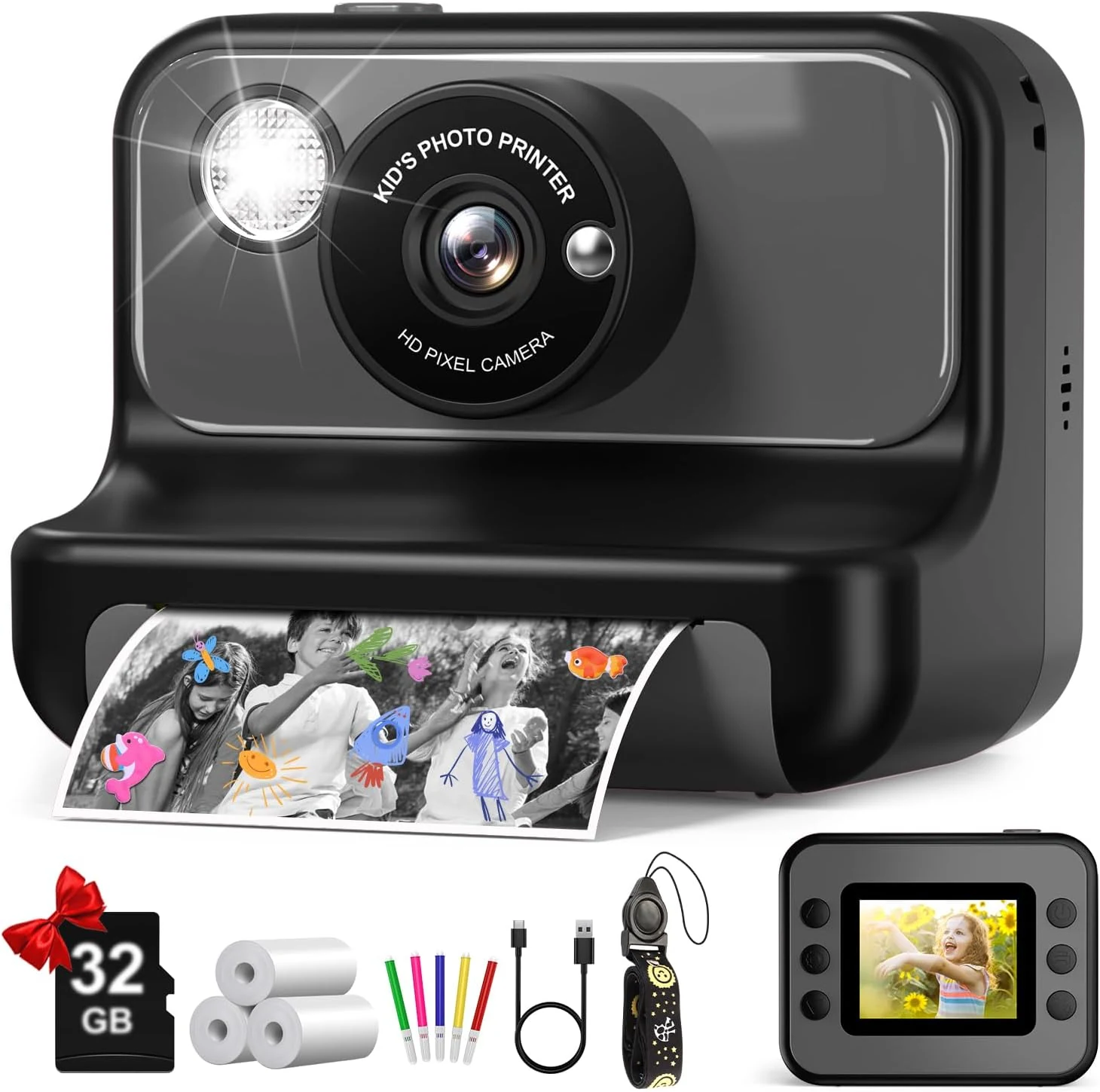 Gofunly kids camera instant print