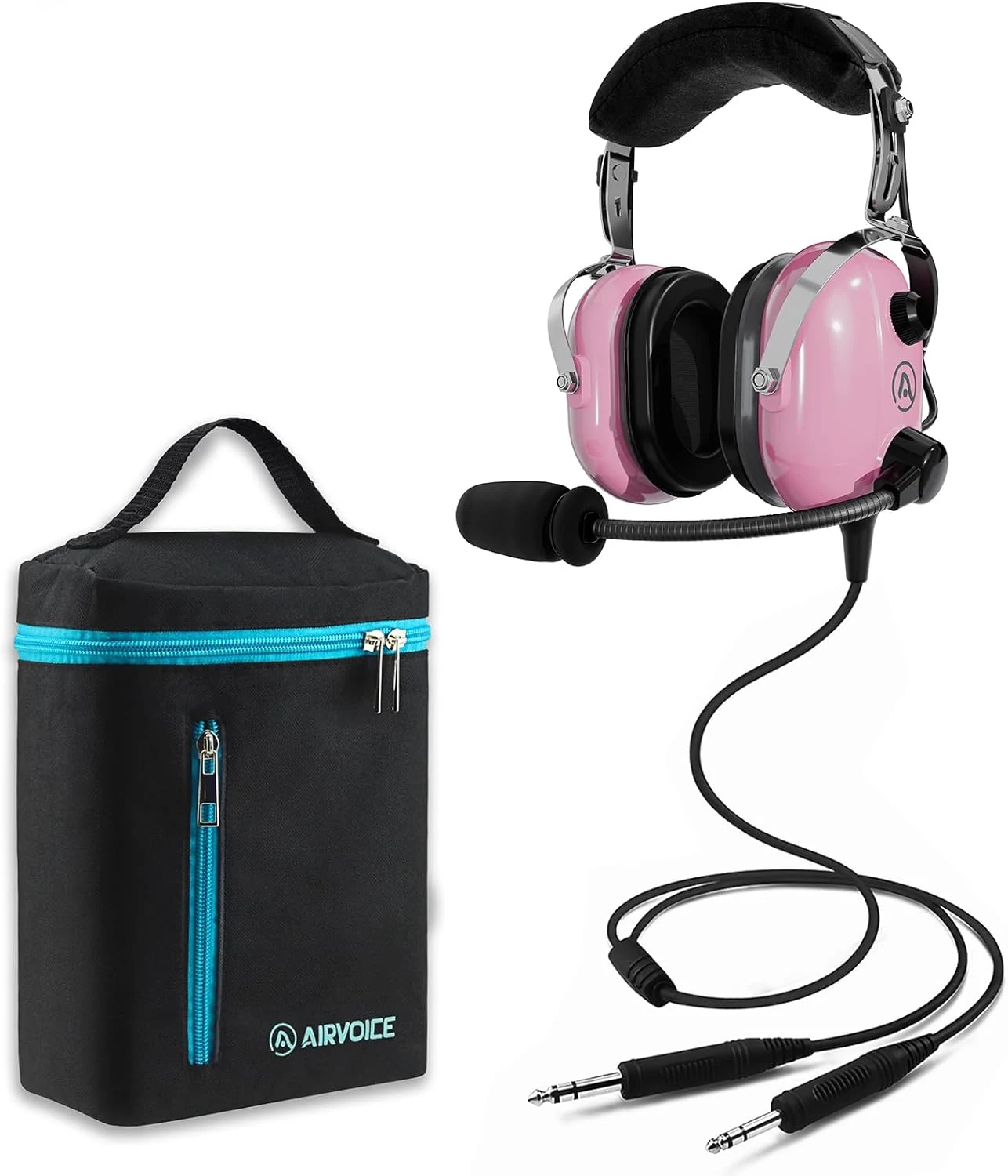 AIRVOICE Aviation Headset for Pilots with Mono Sound and Passive Noise Cancellation (PNR)