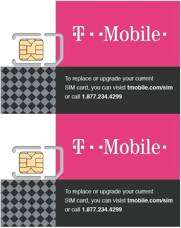 (2 Pack) Authentic Official T-Mobile SIM Card Micro/Nano/Standard GSM 4G/3G/2G LTE Starter Kit