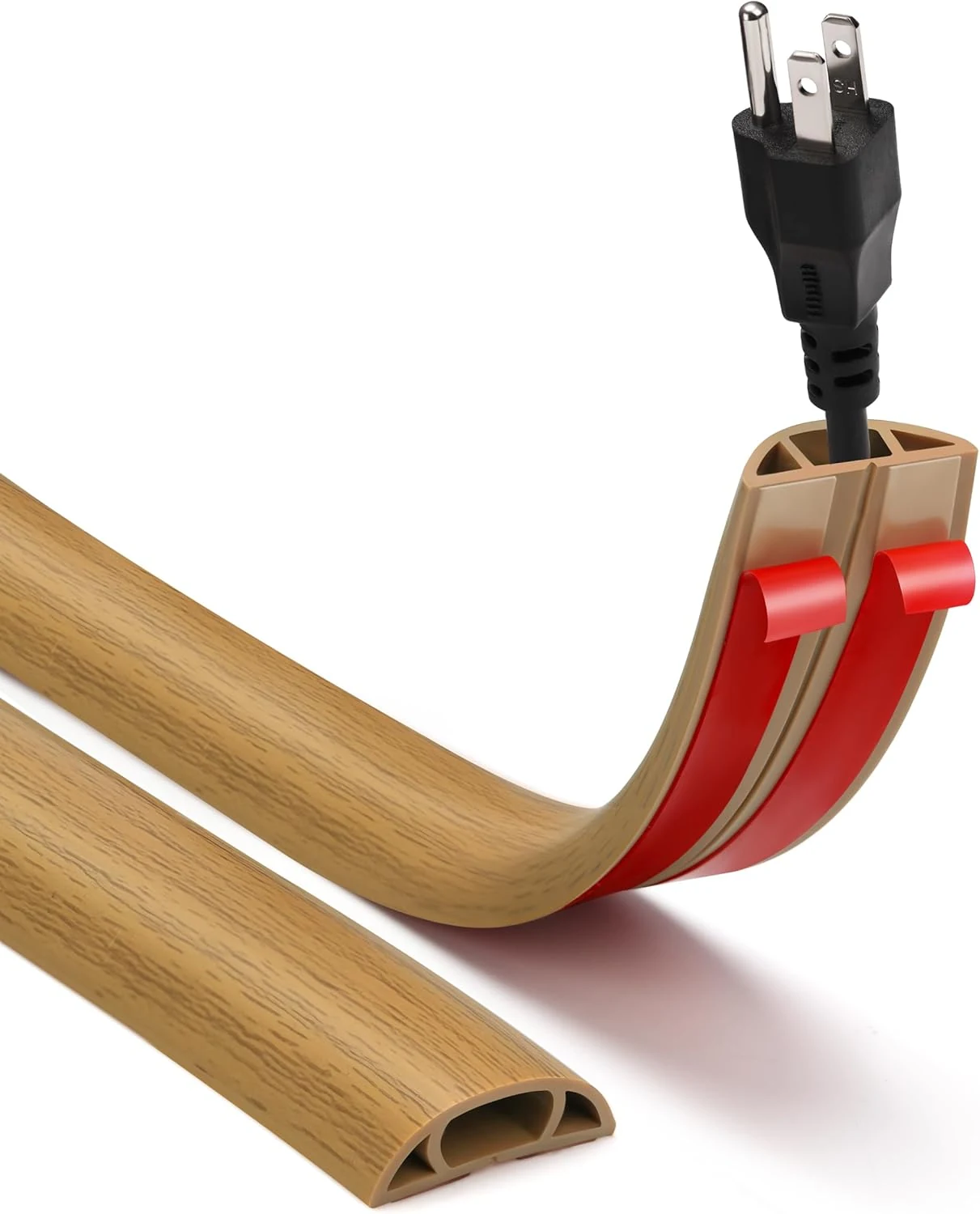 YCLYC Floor Cord Cover, 3.6FT Self-Adhesive Cable Protector for Wires