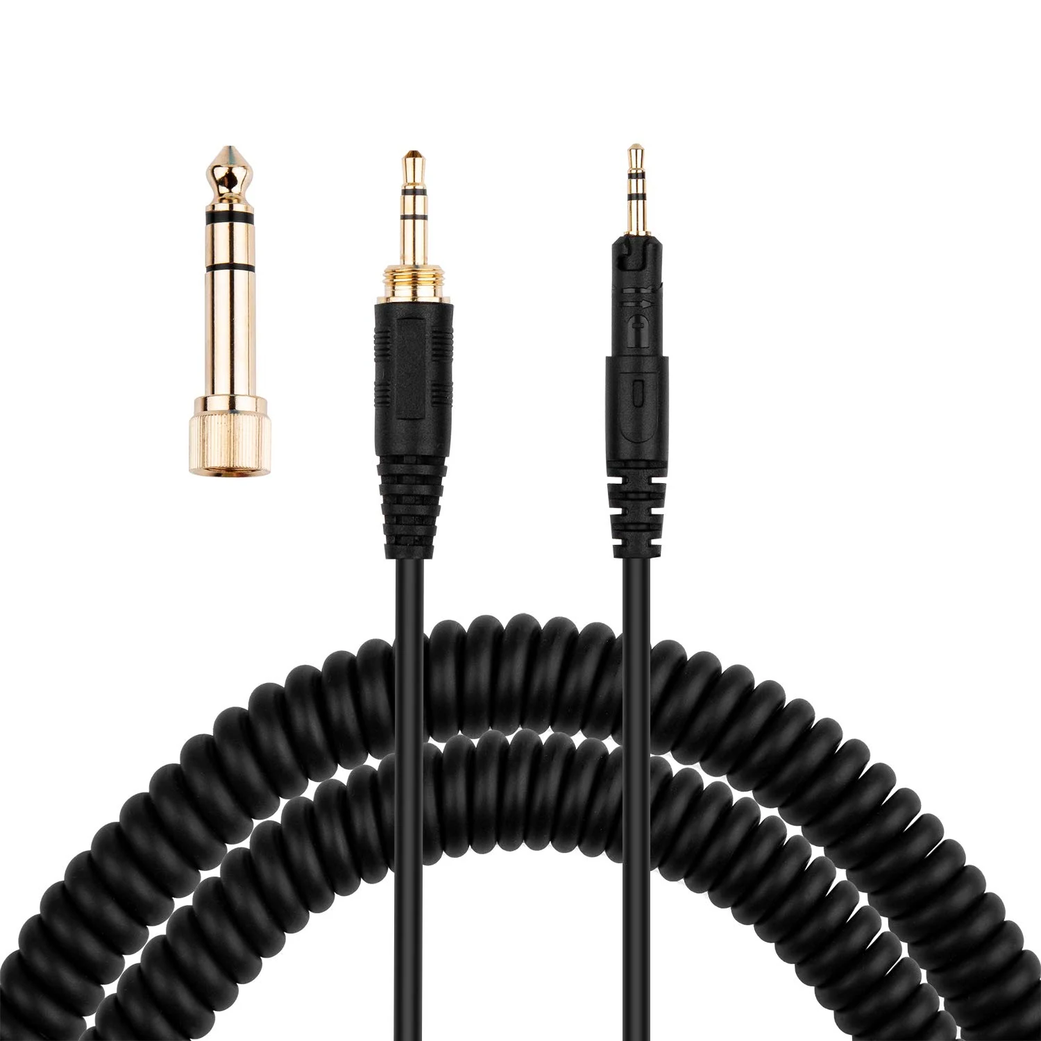Smays ATH-M50x Cable, Coiled AUX Cord Replacement for Audio-Technica ATH-M40x, ATH-M70x Headphones with 1/4 inch Adapter