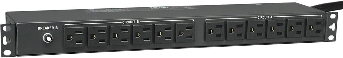 Tripp Lite 24 Outlet Horizontal 1U Rackmount PDU, 15 Amps, 120V, 15ft Cord (PDU2430)