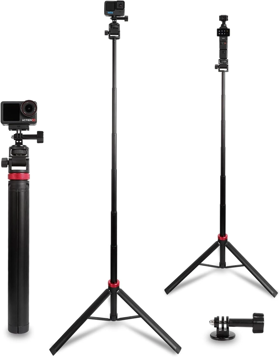 Osmo Action 6/5 pro 81" Extendable Selfie Stick & Tripod for Gopro Camera