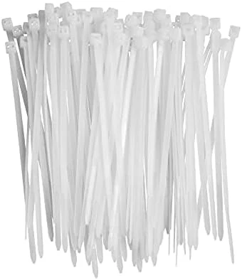 OSXCAUES Small Zip Ties (4 Inch, White, 100 Pack)